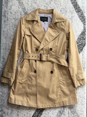 Banana Republic Khaki Trench Coat with Belted Waist